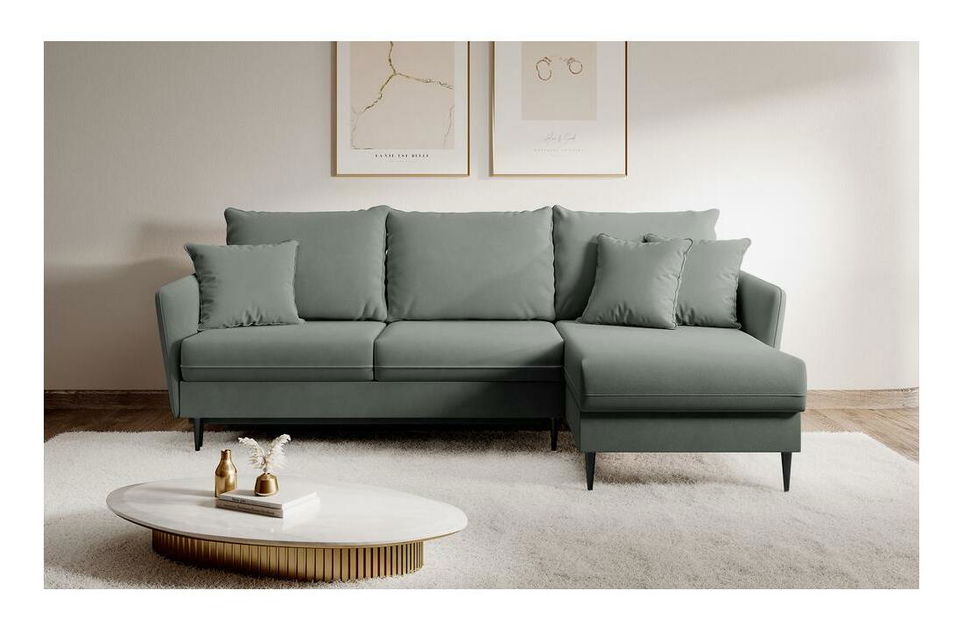 Rohová sedací souprava Vivaldio L (šedá + černá)