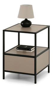Noční stolek Subsidios (béžová + černá)