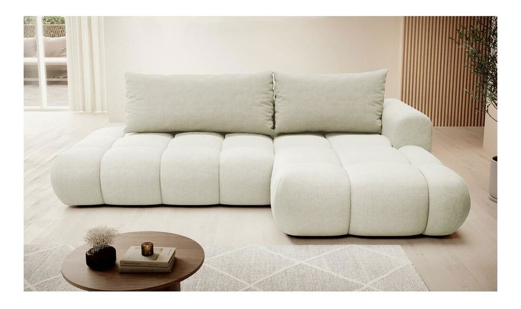 Rohová sedací souprava Ombre (P) (krémová + černá)