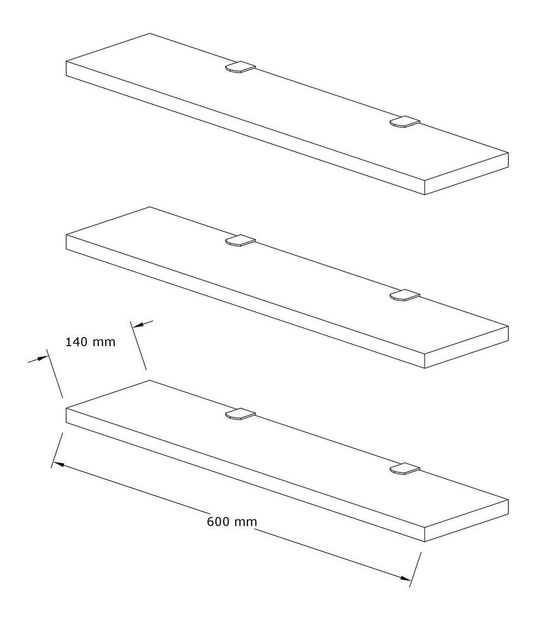 Set 3ks. polic Muleve (ořech)