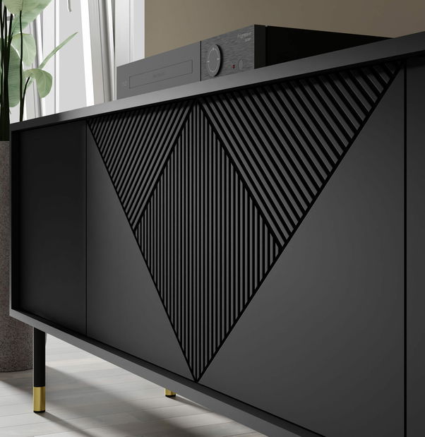 Skříňka 4D 180 Wenty (černá + zlatá)