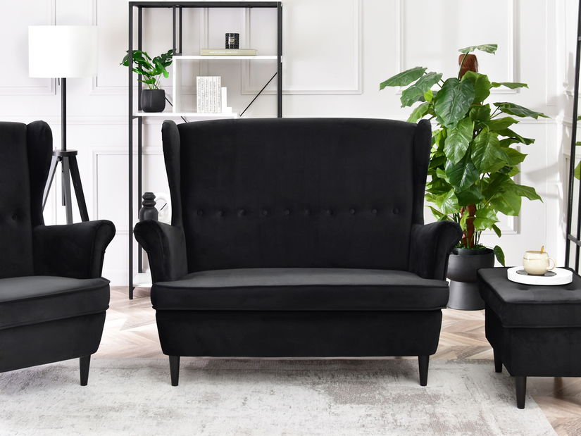 Pohovka dvousedačka ve tvaru ušák Muriera (černá + bílá)