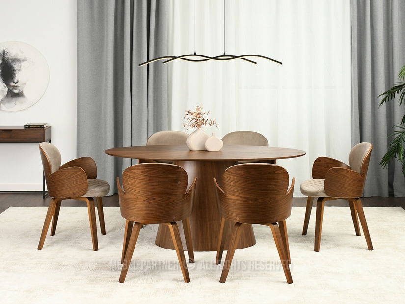 Židle Aimee K (béžová + ořech)