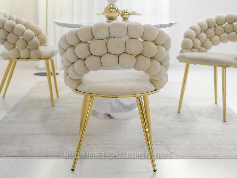 Židle Lulish (krémová + zlatá)
