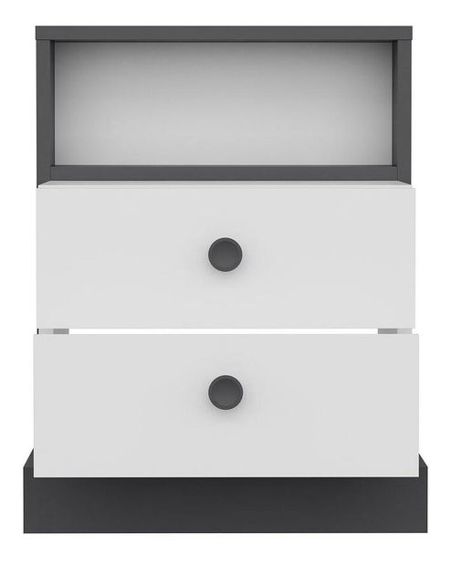 Noční stolek Live (antracit + bílá)