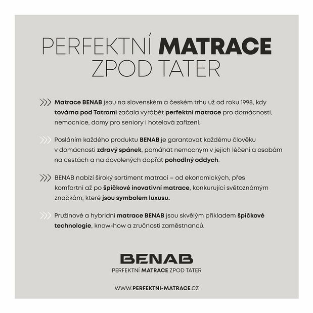 Vrchní matrace / Topper Benab Viscool Horse 200x140 cm (T2/T5) (Medicott Silver) *výprodej