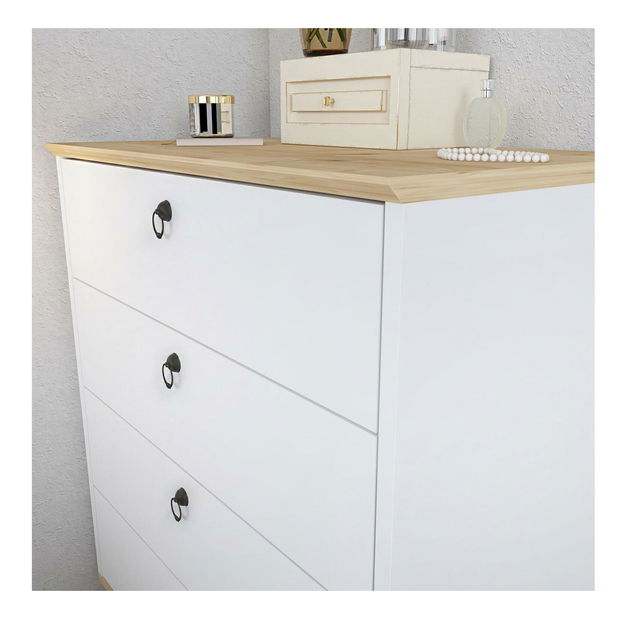 Komoda Sahreneta (bílá + dub)