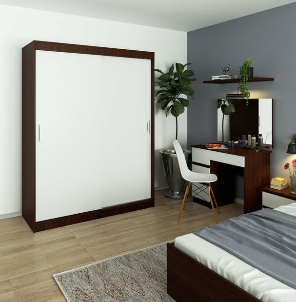 Šatní skříň Cosimo (wenge + bílá)