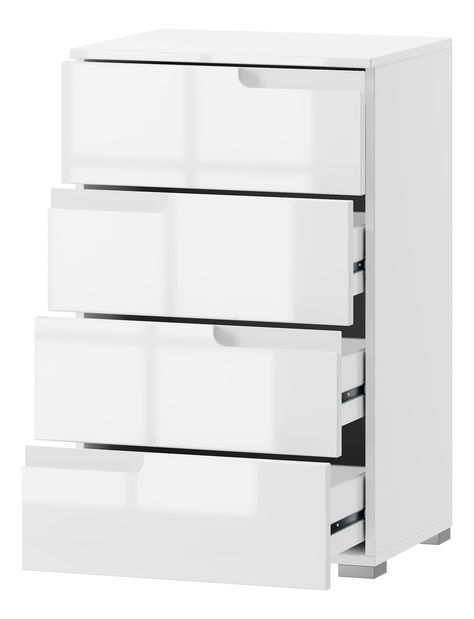 Komoda Sallosa 2 (bílá + lesk bílý)