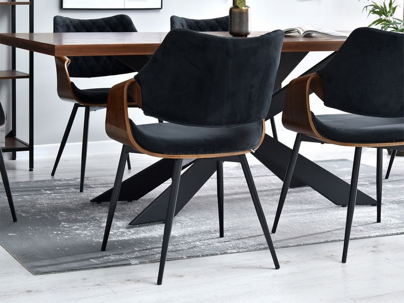 Židle Rolf K (ořech tmavý + černá)