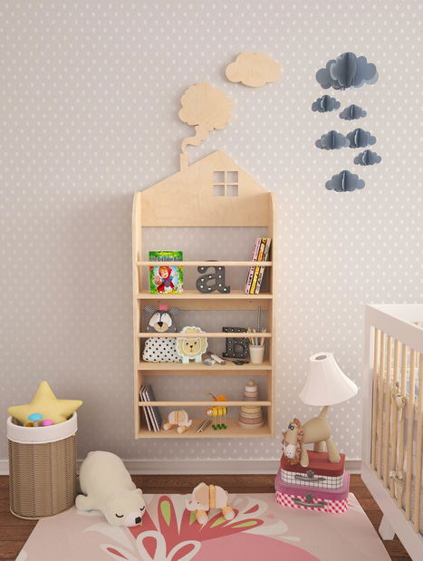 Dětská nástěnná police Lukonka 1 (bříza)