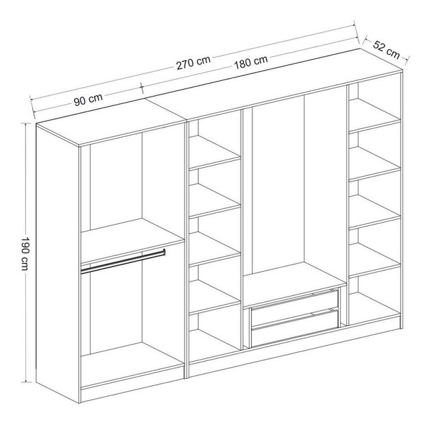 Šatní skříň Kalia 3833 (bílá)