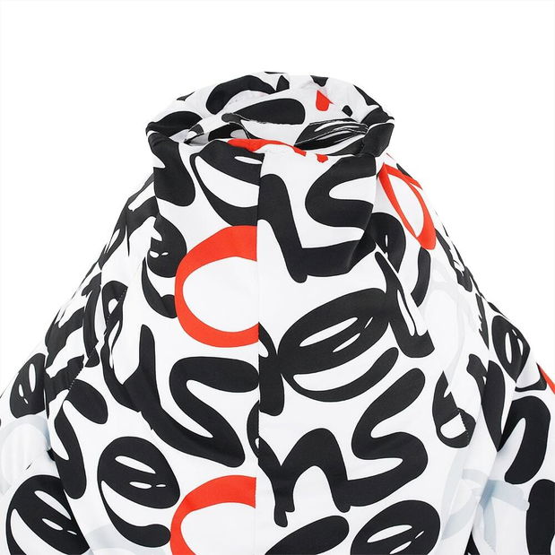 Sedací vak Blaze (bílá + černá + šedá + červená vzor)