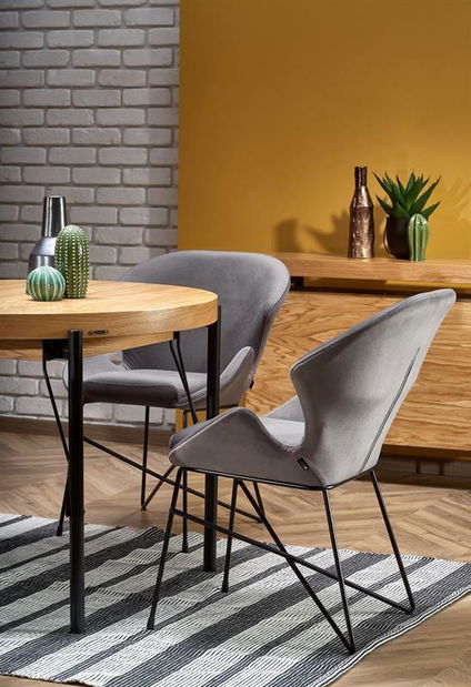 Jídelní stůl Inarus (dub přírodní + černá) (pro 4 až 8 osob)