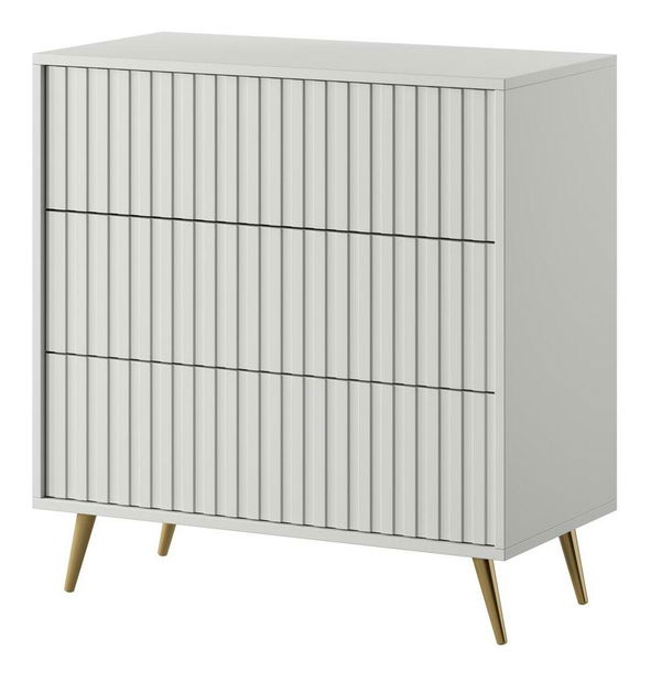 Komoda Biel B6 (bílá + zlatá)