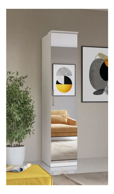 Policová skříň Centaury Typ 57 (bílá + bílý lesk)