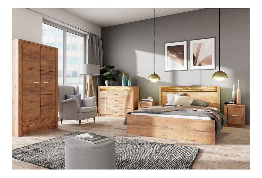 TV stolek/skříňka Indie 10 (s LED osvětlením) (jasan světlý) *výprodej