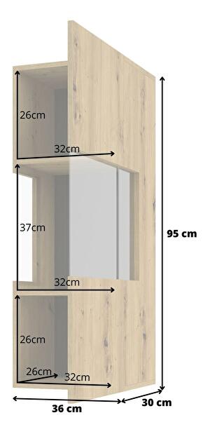 Vitrína na stěnu Avernic Typ 07 (černá + dub artisan)