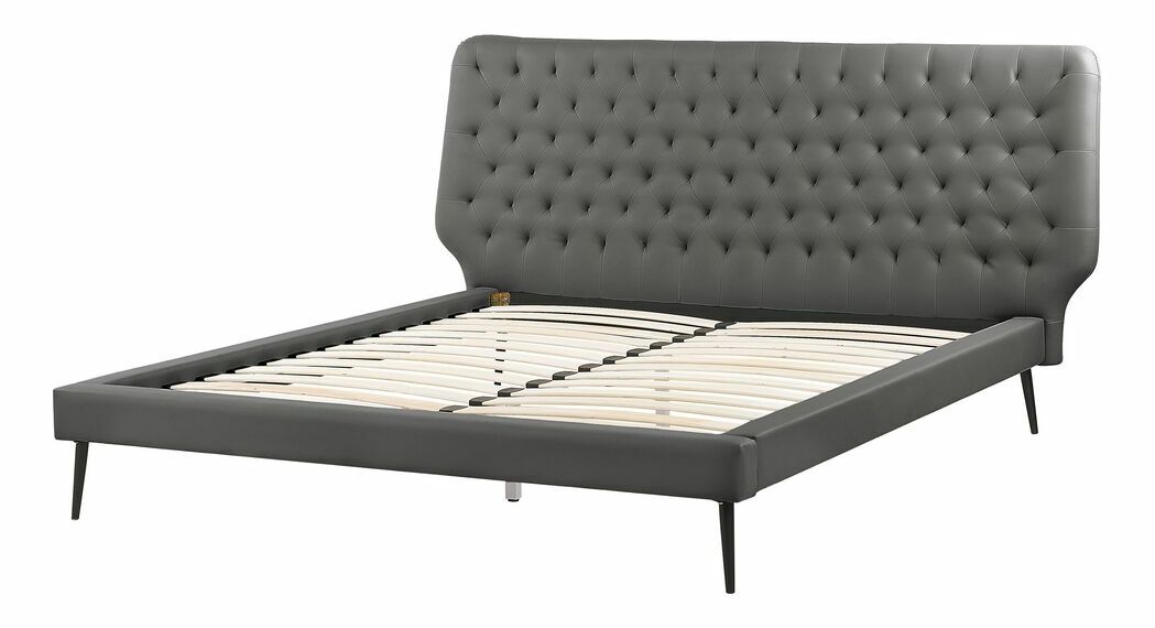 Manželská postel 160 cm ESONNA (s roštem) (šedá)