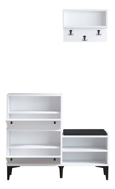 Předsíňová sestava Aliex 6 (Bílá + Černá)