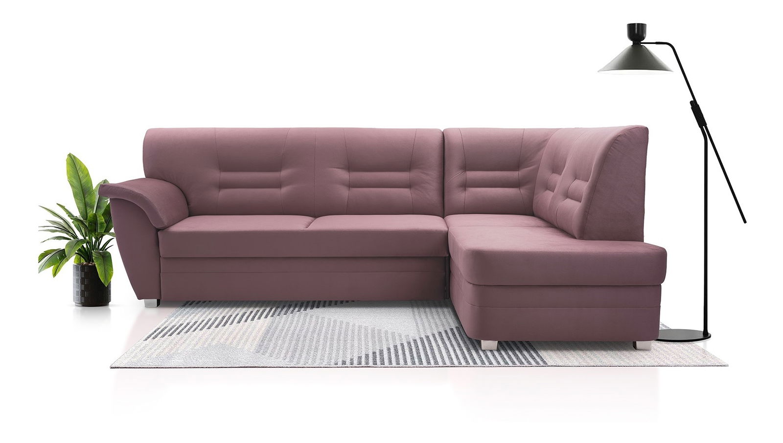 Rohová sedací souprava Janeen (růžová) (P)