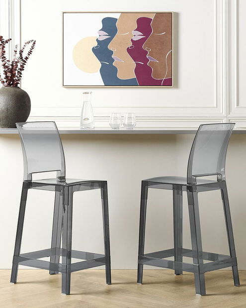 Set 2ks barových židlí Worpenza (černá)