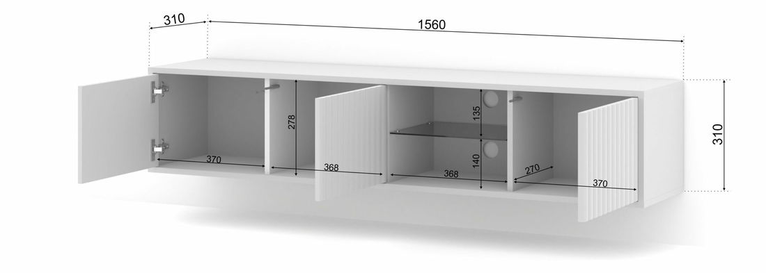 TV skříňka/stolek Mitra 156 (bílá)