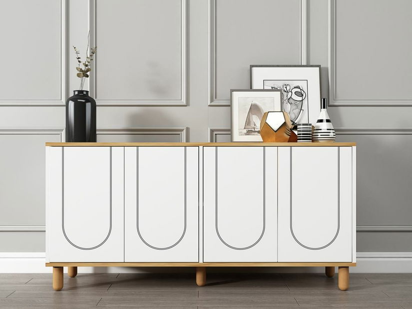 Skříňka Dora (dub safírový + bílá)