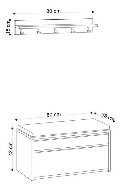 Předsíňová sestava Aliex 26 (bílá + černá)