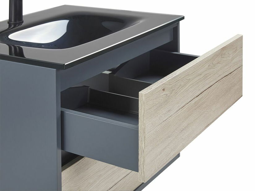  Koupelna Topaz (světlé dřevo + šedá)