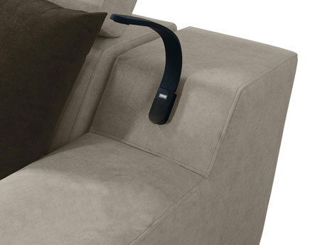 Rohová sedačka U Pesaruna VIII (černá + šedá) (s úl. prostorem) (L)