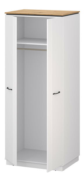 Šatní skříň Vejares (bílá + dub evoke)