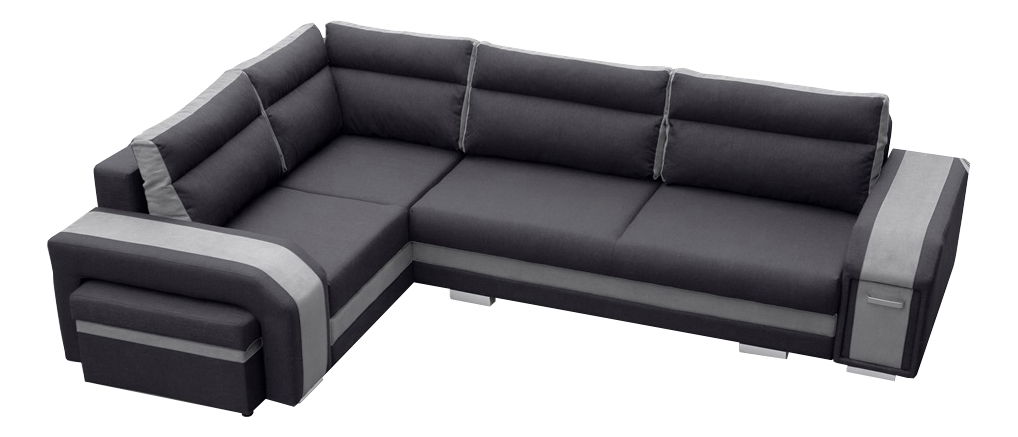 Rohová sedací souprava Asperata (tmavěšedá + světlešedá) (L)