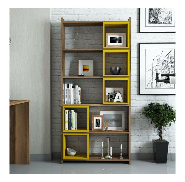 Regál Blanchet (ořech + žlutá)