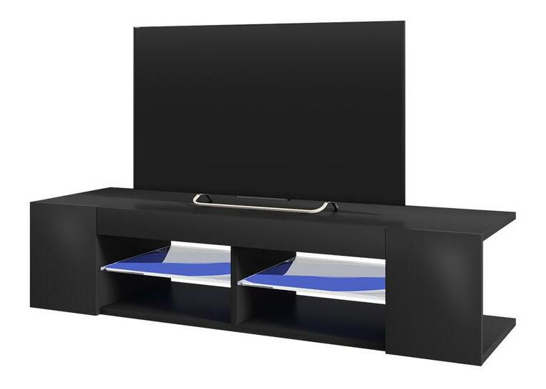 TV skříňka/stolek Monty 137 (s osvětlením) (černá)