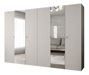 Šatní skříň 300 cm Parna 2 (kašmír + stříbrná)