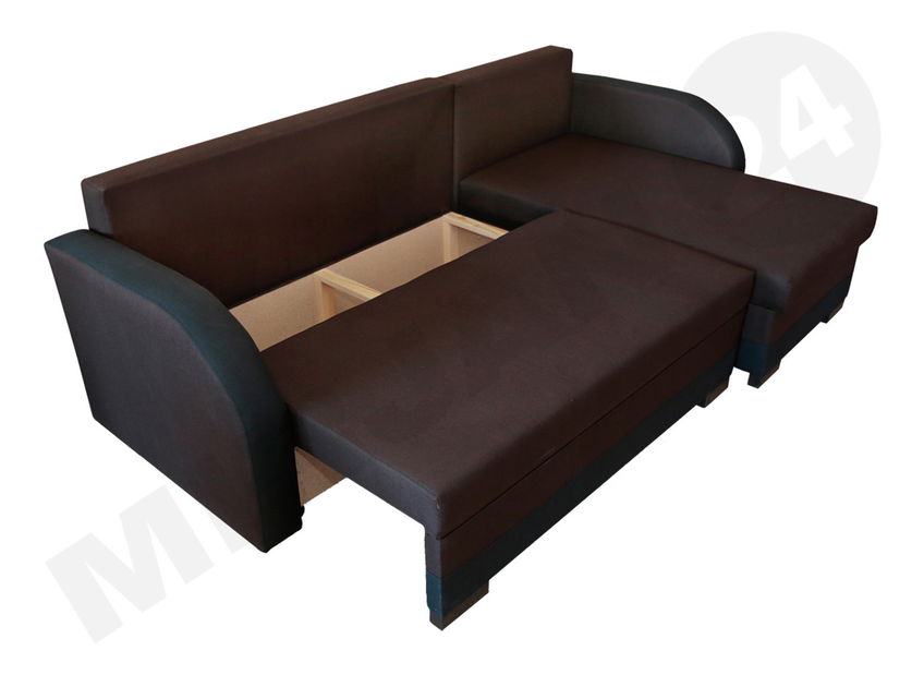 Rohová sedací souprava Julie (černá + hnědošedá)