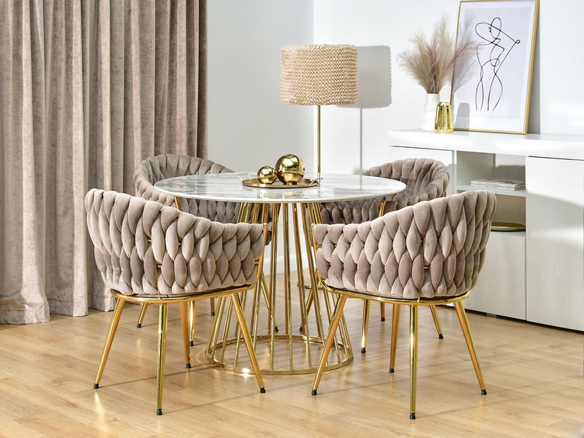 Židle Idris (béžová + zlatá)
