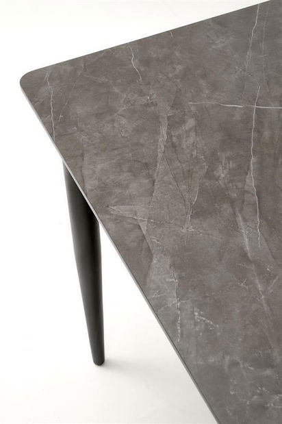Jídelní stůl Charles (šedý mramor + černá) (pro 8 a více osob)