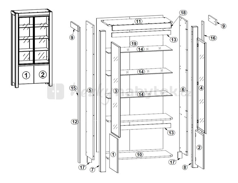 Vitrína BRW August REG2W2D