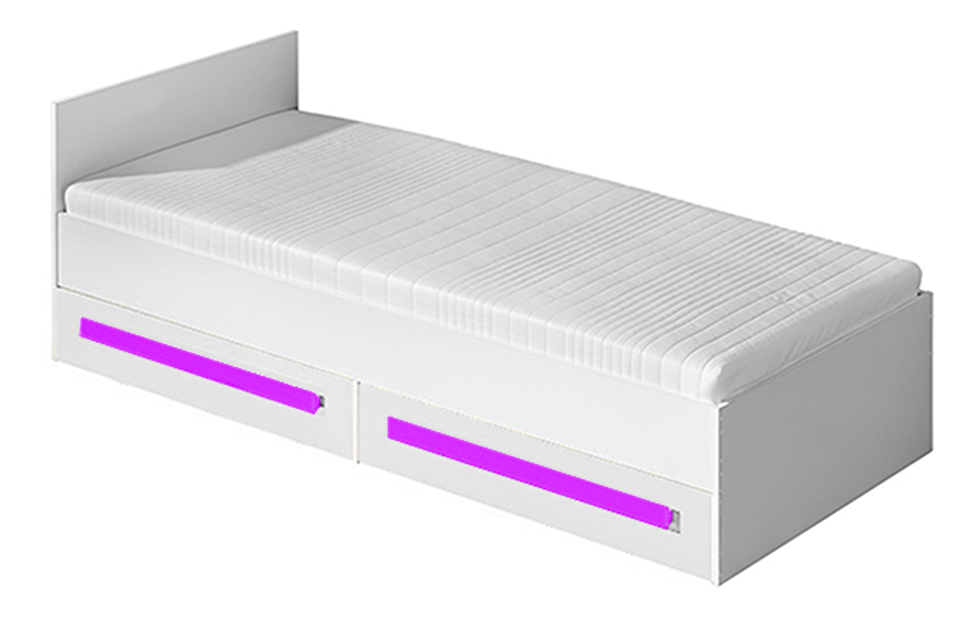 Jednolůžková postel 90 cm Gullia 11 (bílá + fialová)