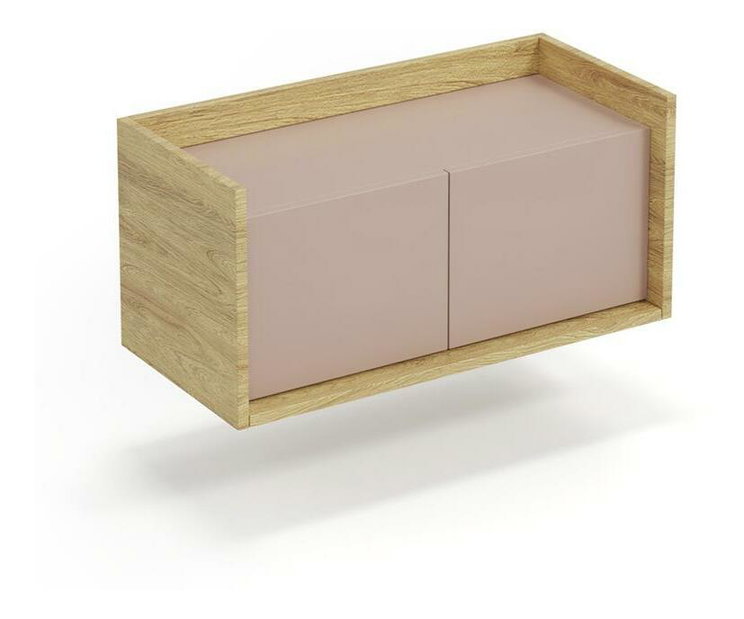 Skříňka Mozelle 2D2 (hikor + růžová)