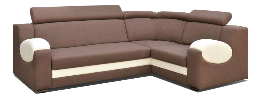 Rohová sedací souprava Amber (hnědá + krémová) (P)