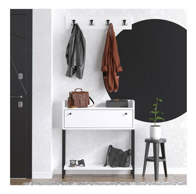 Předsíňová sestava Aliex 33 (bílá + černá)