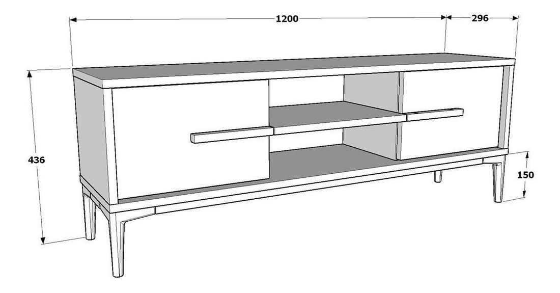 TV skříňka Eslametta (bílá + ořech)