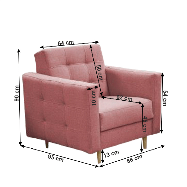 Čalouněné křeslo Armendia (růžová)