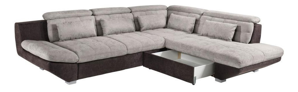 Rohová sedačka BRW Eternity (světle šedá + černá) (P)