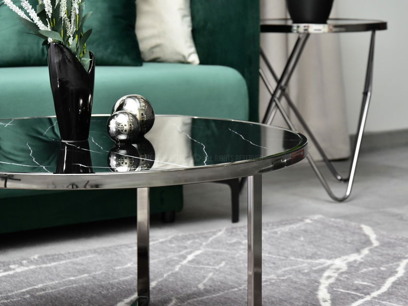 Konferenční stolek Natol (černá + nikl)