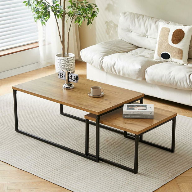 Set 2 konferenčních stolků Canguros (dub divoký)