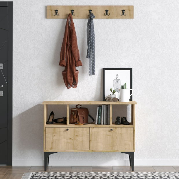 Předsíňová sestava Aliex 5 (Ořech + Černá)